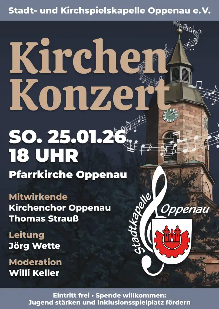 Kirchenkonzert in der Pfarrkirche Oppenau am Sonntag, 25.01.2026 um 18 Uhr - Eintritt frei